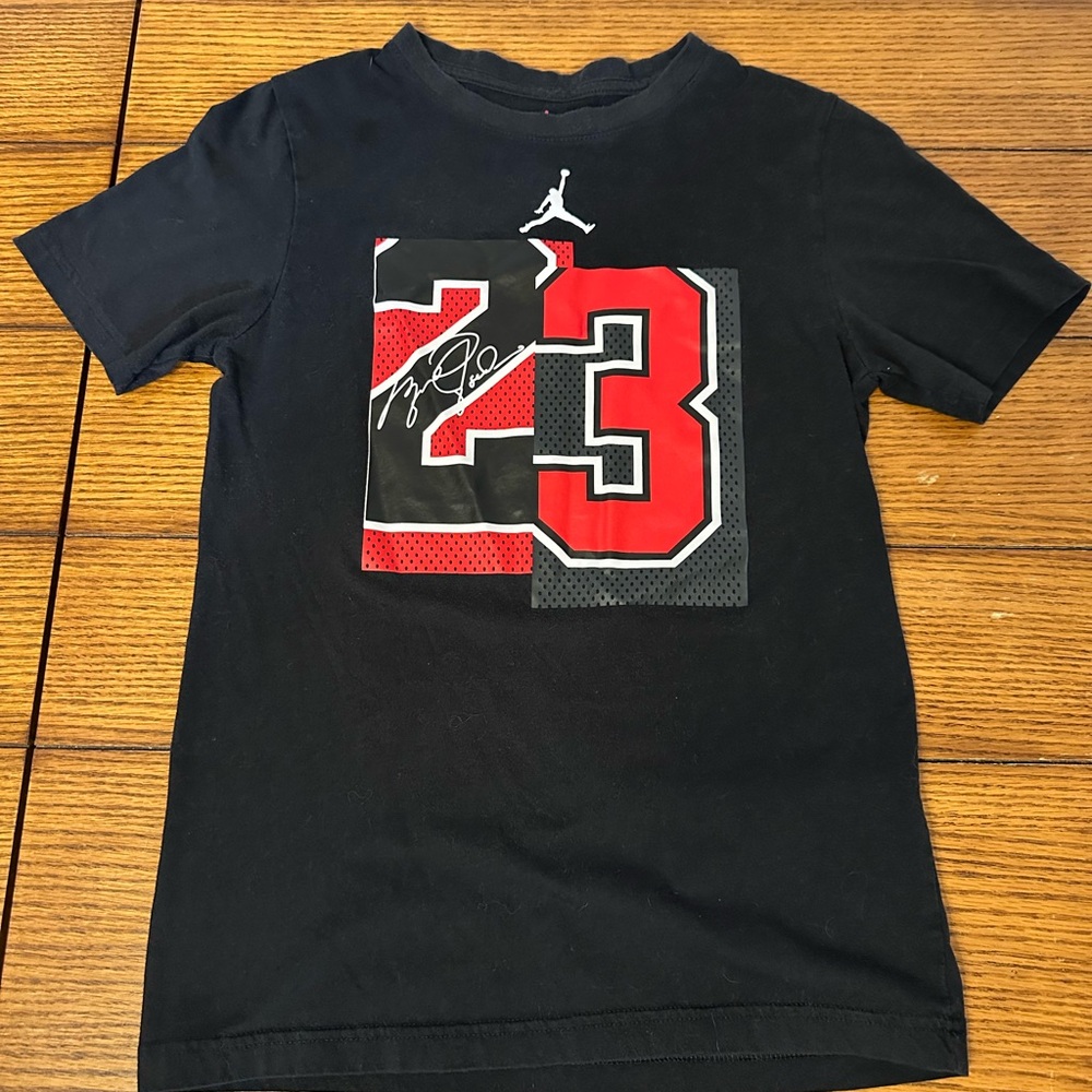 Jordan Kids Black and Red Number Graphic Tee
